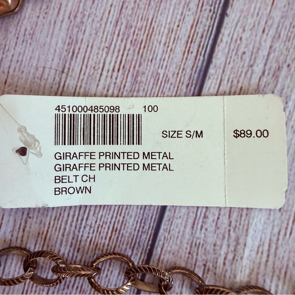 CHICO’S Giraffe Print Metal Belt Small/Medium NWT main image 4